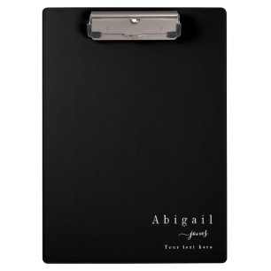 Carpeta De Pinza Black Simple Script Name Modern personalizado