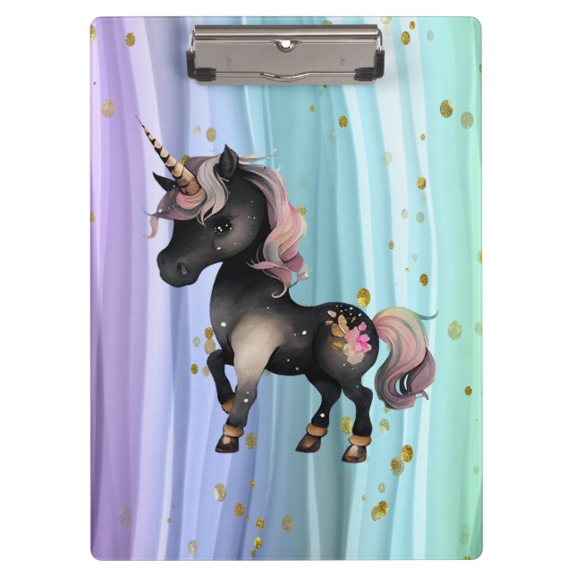 Carpeta De Pinza Black Unicorn Púrpura Tail (Anverso)