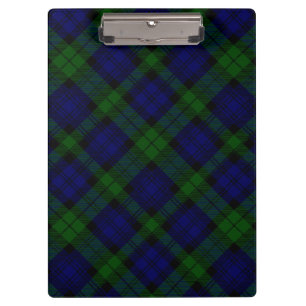 Carpeta De Pinza Black Watch Tartan Blue Green Plage