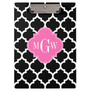 Carpeta De Pinza Black Whats Moroccan #5 Hot Pink #2 Name Monograma