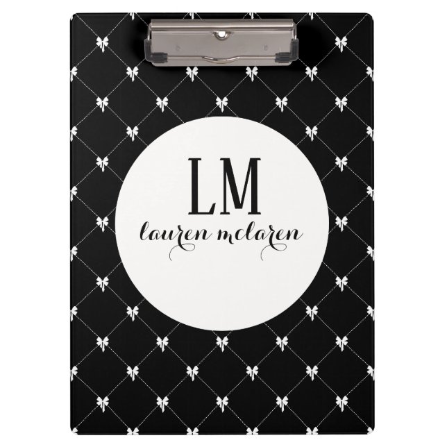 Carpeta De Pinza Black & White Bow Monogram (Anverso)