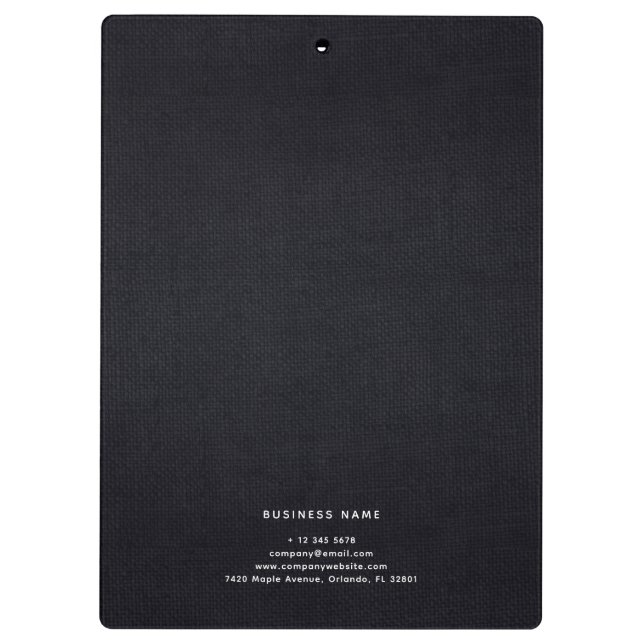 Carpeta De Pinza Black White Gold Fabric Effect Elegant Monogram (Reverso)