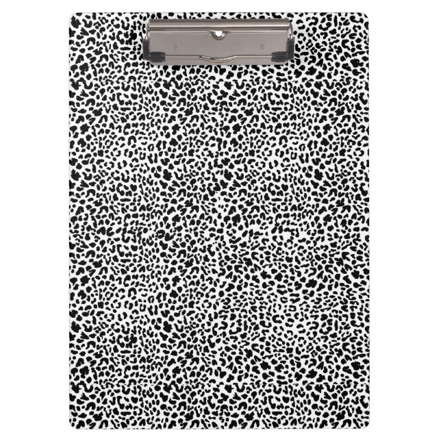 Carpeta De Pinza Black & white snow leopard print  (Anverso)