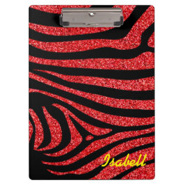 Carpeta De Pinza Black Zebra Stripes Name Purpurina Verde azulado