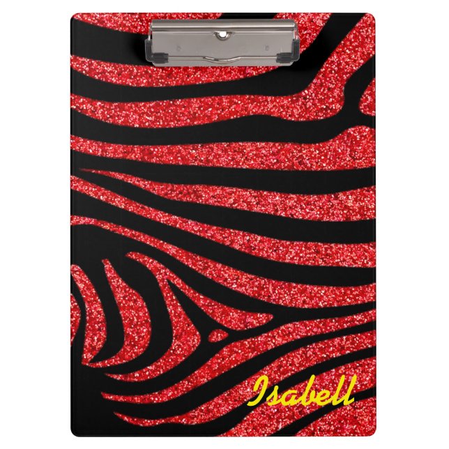 Carpeta De Pinza Black Zebra Stripes Name Purpurina Verde azulado (Anverso)