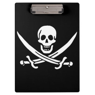Carpeta De Pinza Blanco, Bandera Pirata Calico Jack, Calavera y Cri