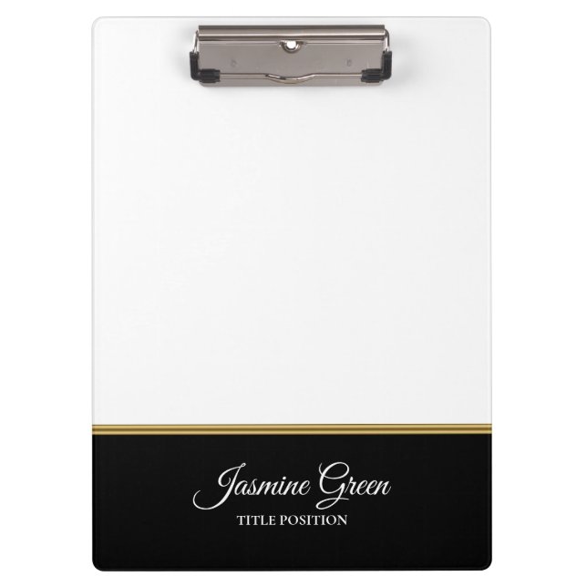 Carpeta De Pinza Blanco Y Negro Elegante (Anverso)