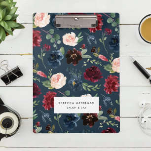 Carpeta De Pinza Bloom radiante   Floral acuarela personalizada