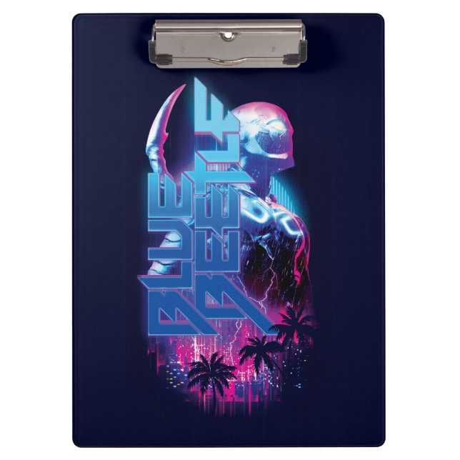 Carpeta De Pinza Blue Beetle Retrowave City Lights (Anverso)