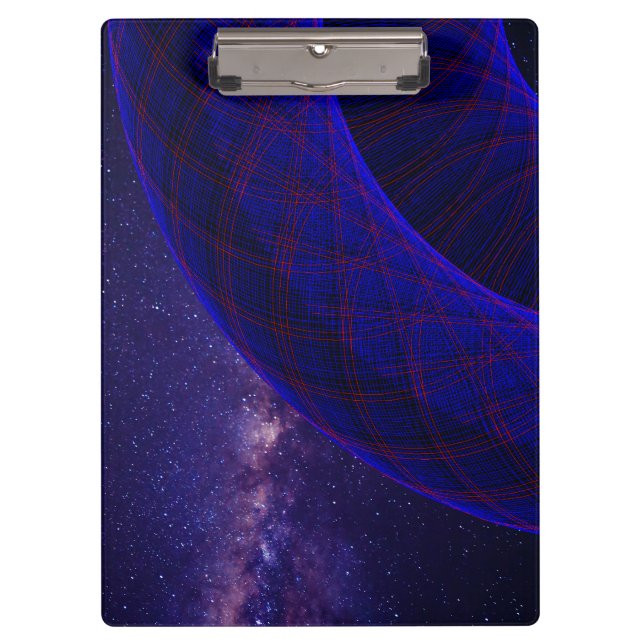 Carpeta De Pinza Blue Donuts In Outer Space Geometric Clipboard (Anverso)