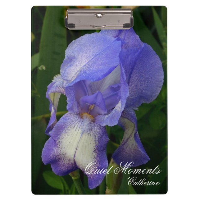 Carpeta De Pinza Blue Iris Macro Photo Floral Nature Art Clipboard (Anverso)