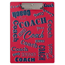 Carpeta De Pinza Blue Red Silver Personalized Coach Gige Nombre Art