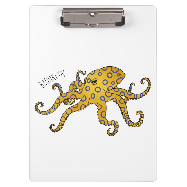 Carpeta De Pinza Blue-ringed octopus cartoon illustration (Anverso)