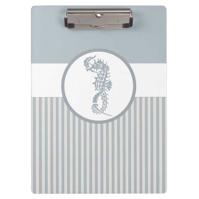 Carpeta De Pinza Blue Seahorse Blue Classic Nautical Elegant (Anverso)