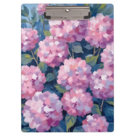 Carpeta De Pinza Blush Pink Hydrangeas Floral Watercolor
