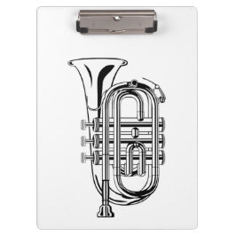 Carpeta De Pinza Boceto de trompeta en blanco y negro Instrumento m