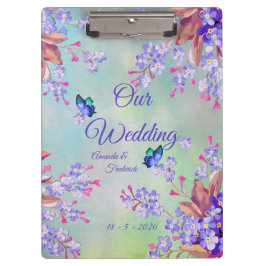 Carpeta De Pinza Boda de flores de lavanda de Lilac