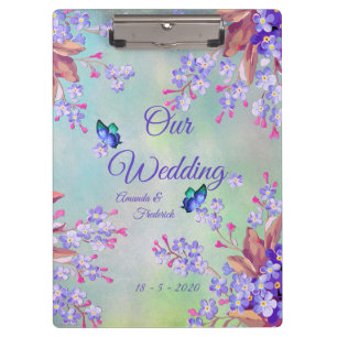 Carpeta De Pinza Boda de flores de lavanda de Lilac