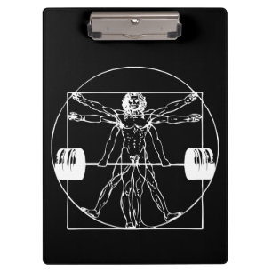 Carpeta De Pinza Bodybuilding - Vitruvian Barbell Man
