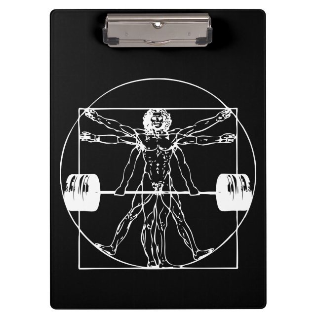Carpeta De Pinza Bodybuilding - Vitruvian Barbell Man (Anverso)
