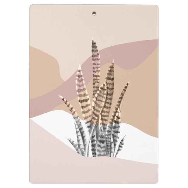 Carpeta De Pinza Boho Abstracto Moderno Suculento (Reverso)
