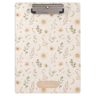 Carpeta De Pinza Boho Bohemiand Floral Luna Sol Botánico