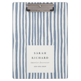Carpeta De Pinza Boho Chic Azul Crepuscular Tiras Dibujadas a Mano 