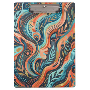 Carpeta De Pinza Boho Chic Diosa Espiritual con Hojas