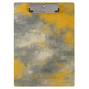 Carpeta De Pinza Boho Elegance Resumen Mustard & Gray Art