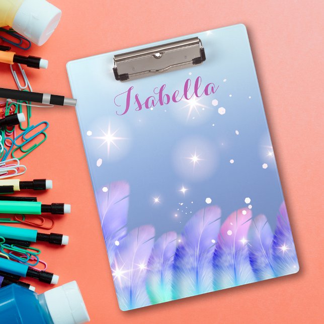 Carpeta De Pinza Boho Pastel Pezón Púrpura Pájaros Y Nombre (Subido por el creador)