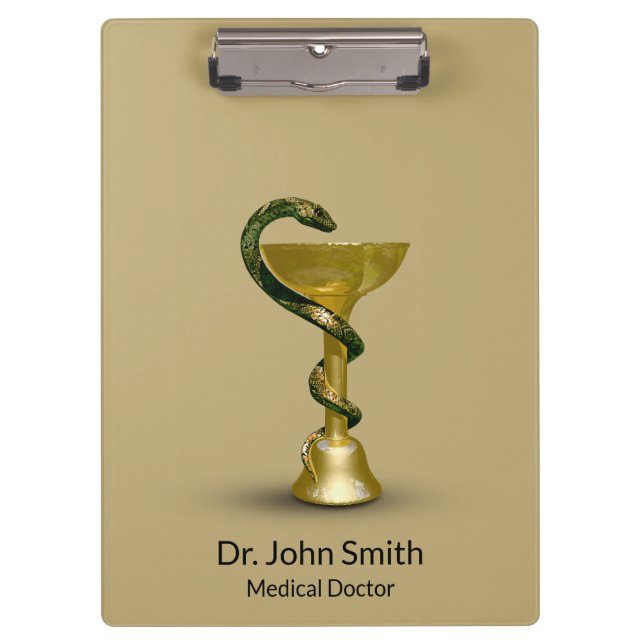 Carpeta De Pinza Bola de serpiente médica Hygieia Gold Caduceus Bei (Anverso)