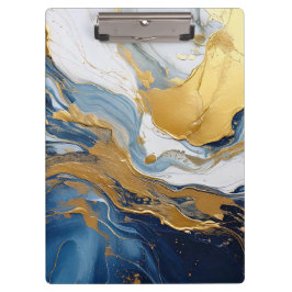 Carpeta De Pinza Bold Lava Flow in Gold and Blue