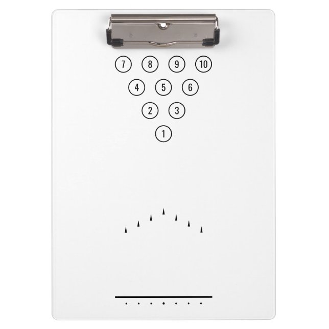 Carpeta De Pinza Boliche Bowling Pins y Lane Chart, el mejor amigo  (Anverso)