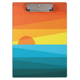 Carpeta De Pinza Bonita puesta de sol y olas de mar