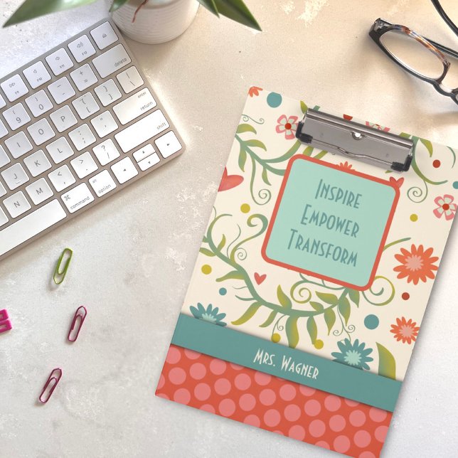 Carpeta De Pinza Bonito de nombre de oferta de profesor personaliza (Subido por el creador)