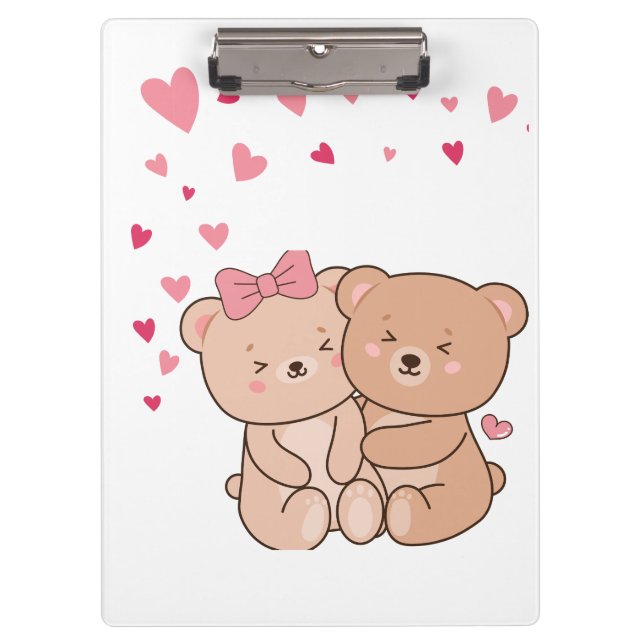 Carpeta De Pinza Bonito Diseño De Oso De Teddy Para Regalo De San V (Anverso)