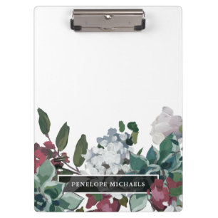 Carpeta De Pinza Bonito Floral y nombre