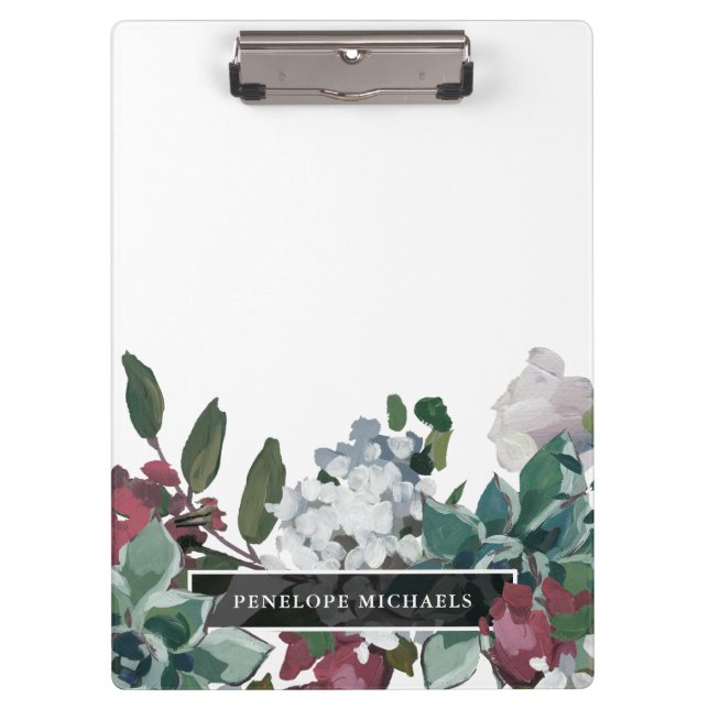 Carpeta De Pinza Bonito Floral y nombre (Anverso)