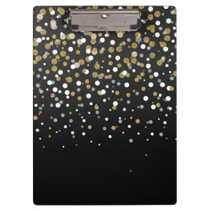 Carpeta De Pinza Bonito Girly Gold Purpurinas Dots Ilustracion