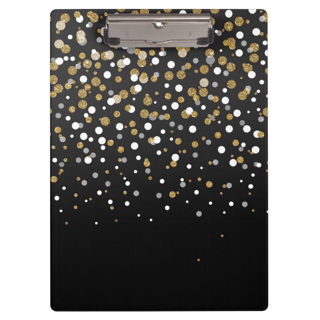Carpeta De Pinza Bonito Girly Gold Purpurinas Dots Ilustracion (Anverso)