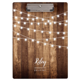 Carpeta De Pinza Bonito personalizado de madera rústico de las