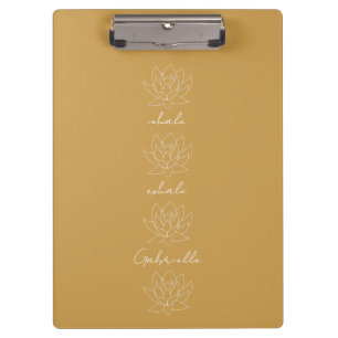 Carpeta De Pinza Bonito Yoga de flores amarillas y blancas Lotus