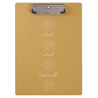 Carpeta De Pinza Bonito Yoga de flores amarillas y blancas Lotus