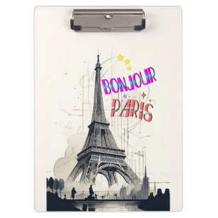 Carpeta De Pinza Bonjour Colorful Paris