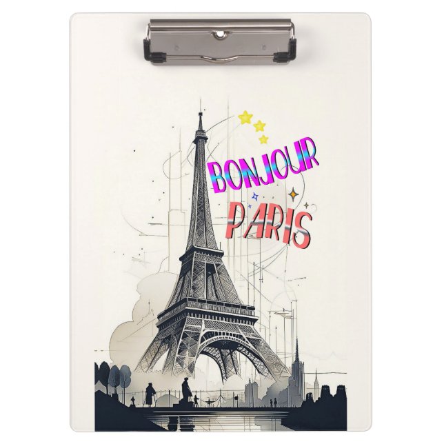 Carpeta De Pinza Bonjour Colorful Paris (Anverso)