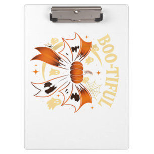 Carpeta De Pinza Bootismo divertida Halloween Coquette Bow Pumpkin