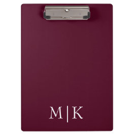 Carpeta De Pinza Borgoña y blanco | Monograma moderno