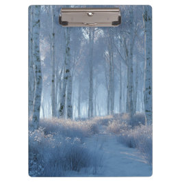 Carpeta De Pinza Bosque de abedules radiante de nieve