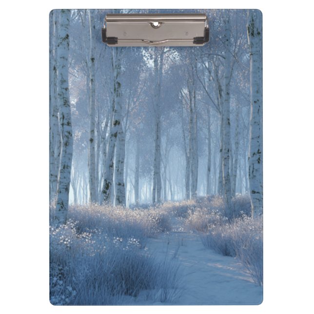 Carpeta De Pinza Bosque de abedules radiante de nieve (Anverso)