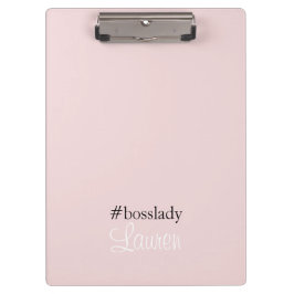Carpeta De Pinza #Bosslady | Rosa | Caligrafía | Nombre personaliza